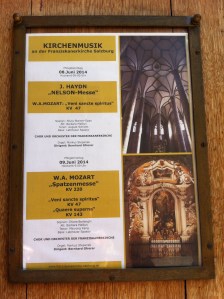 Poster of music for. Pfingsten 2014