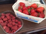 Strawberries and raspberries